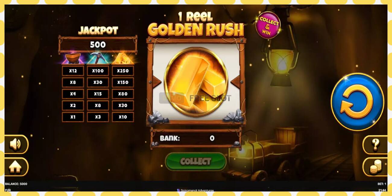 Demo slot 1 Reel Golden Rush free and without registration, picture - 1