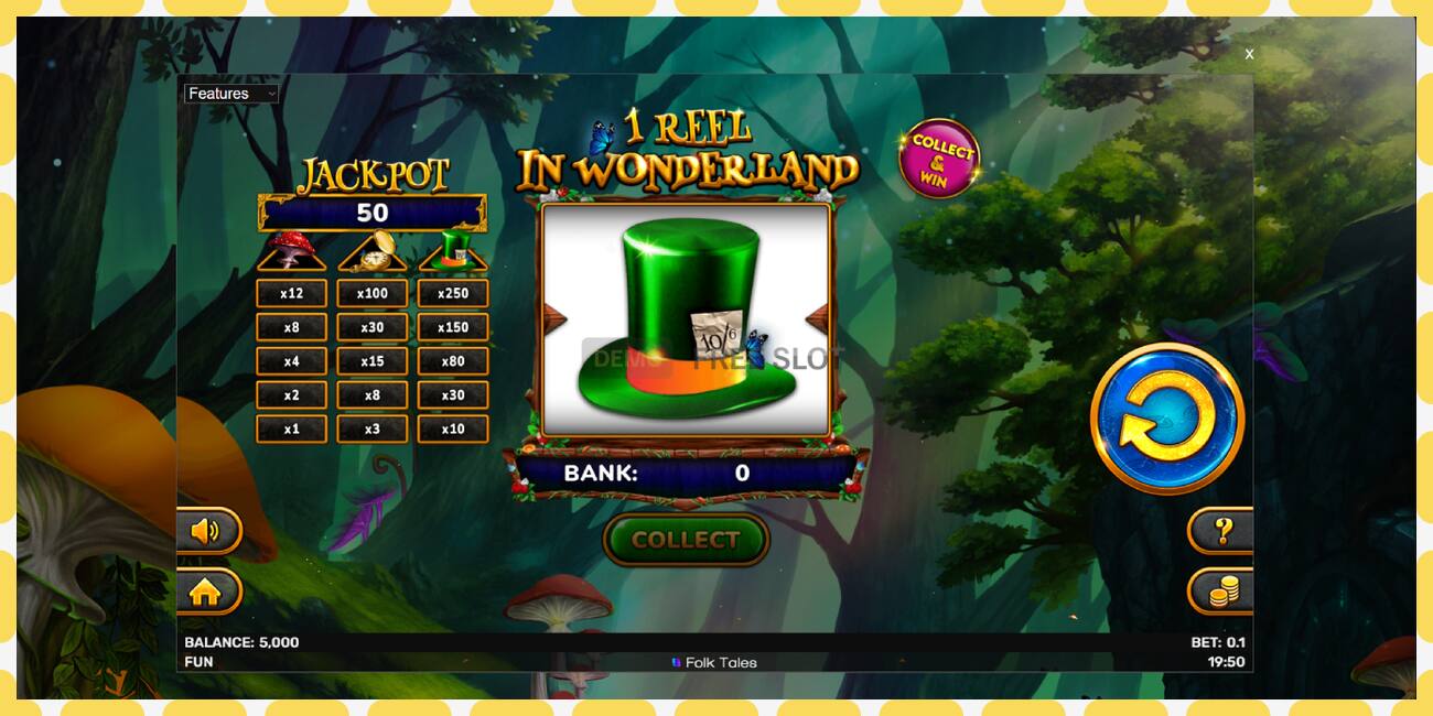 Slot demo 1 Reel In Wonderland gratis dan tanpa registrasi, gambar - 1