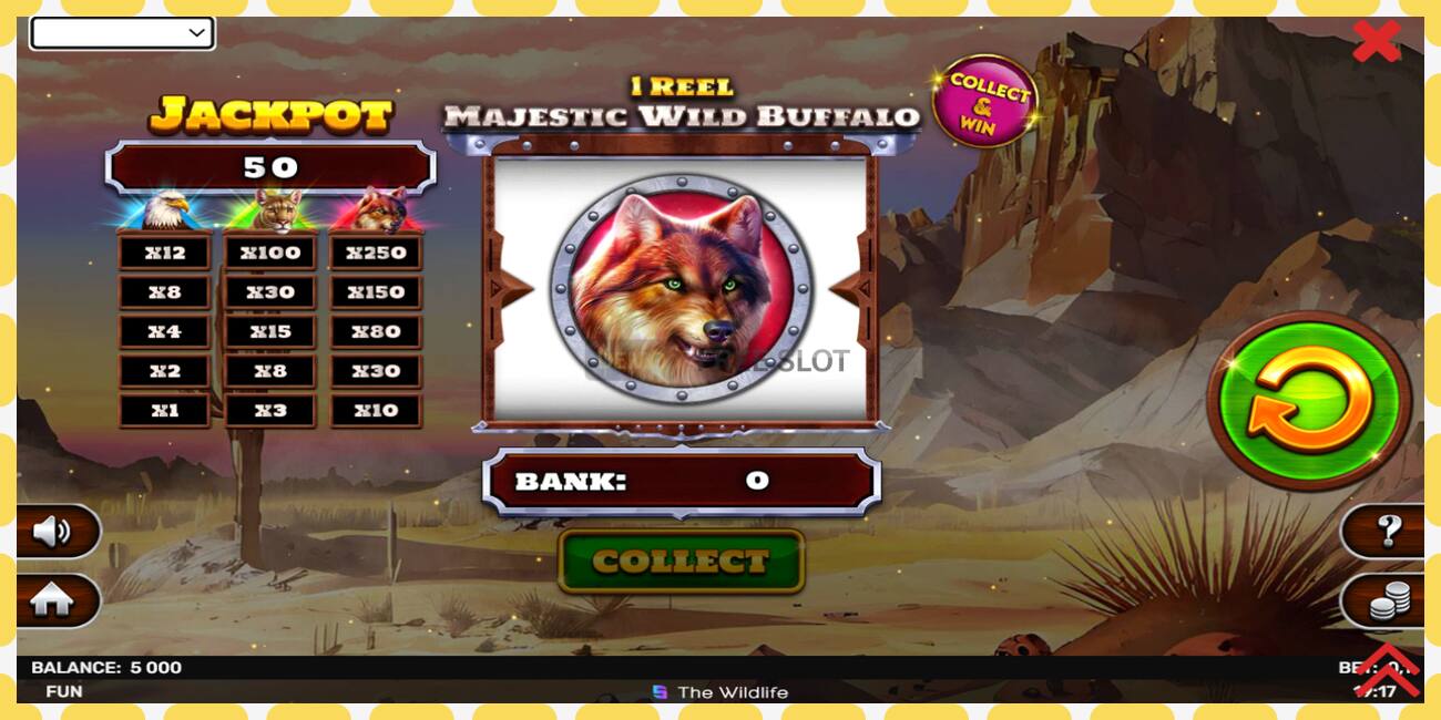 Demo slot 1 Reel Majestic Wild Buffalo free and without registration, picture - 1