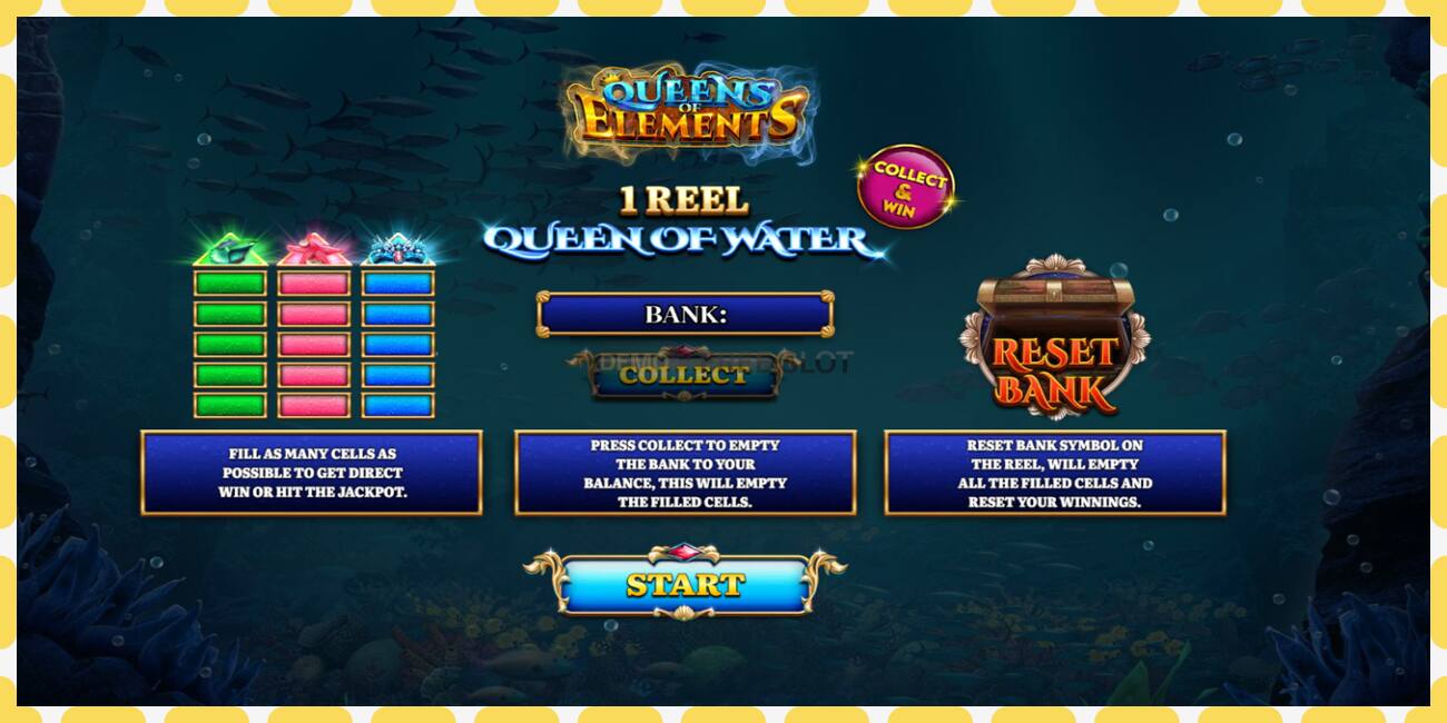 Demo slots 1 Reel Queen of Water bezmaksas un bez reģistrācijas, attēlu - 1