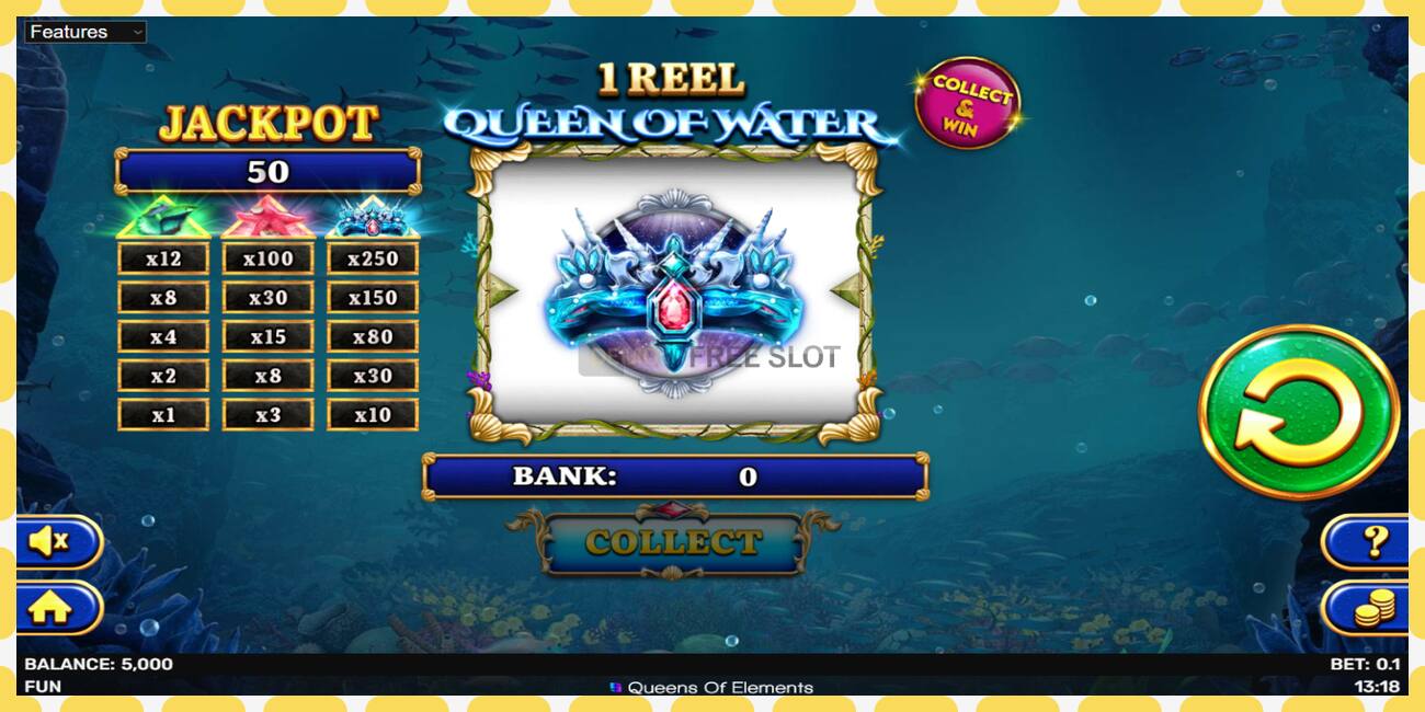 Demo slots 1 Reel Queen of Water bezmaksas un bez reģistrācijas, attēlu - 1