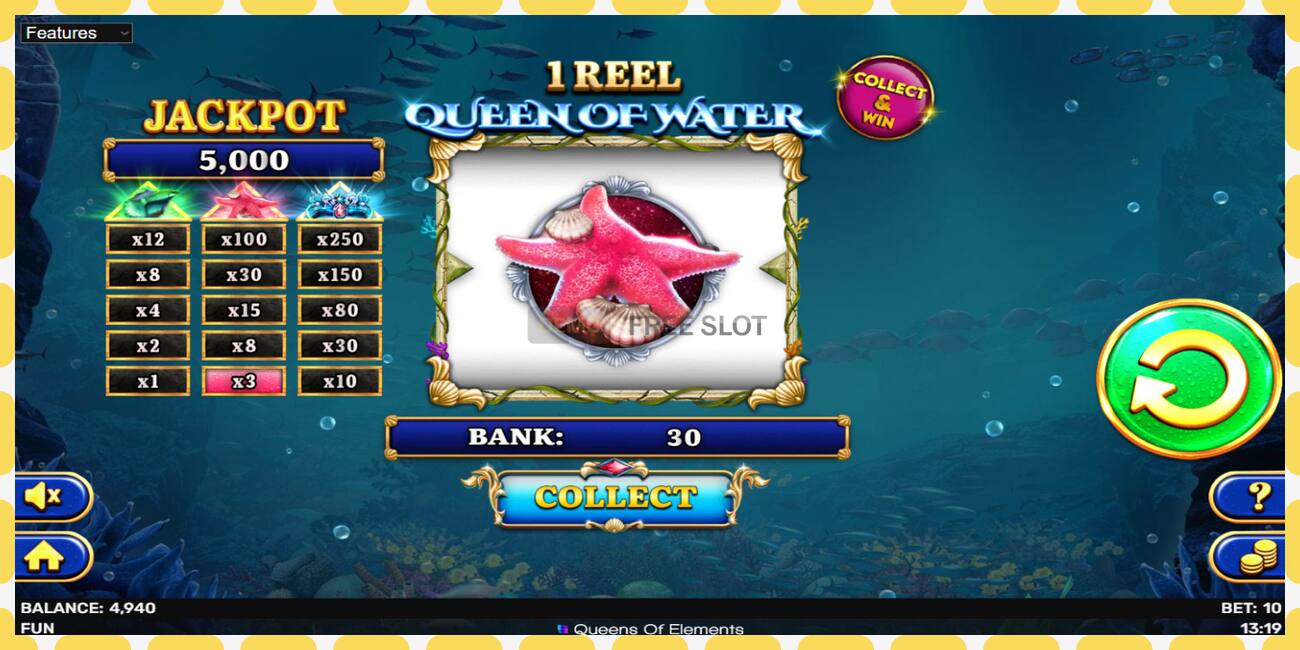 Demo slots 1 Reel Queen of Water bezmaksas un bez reģistrācijas, attēlu - 1