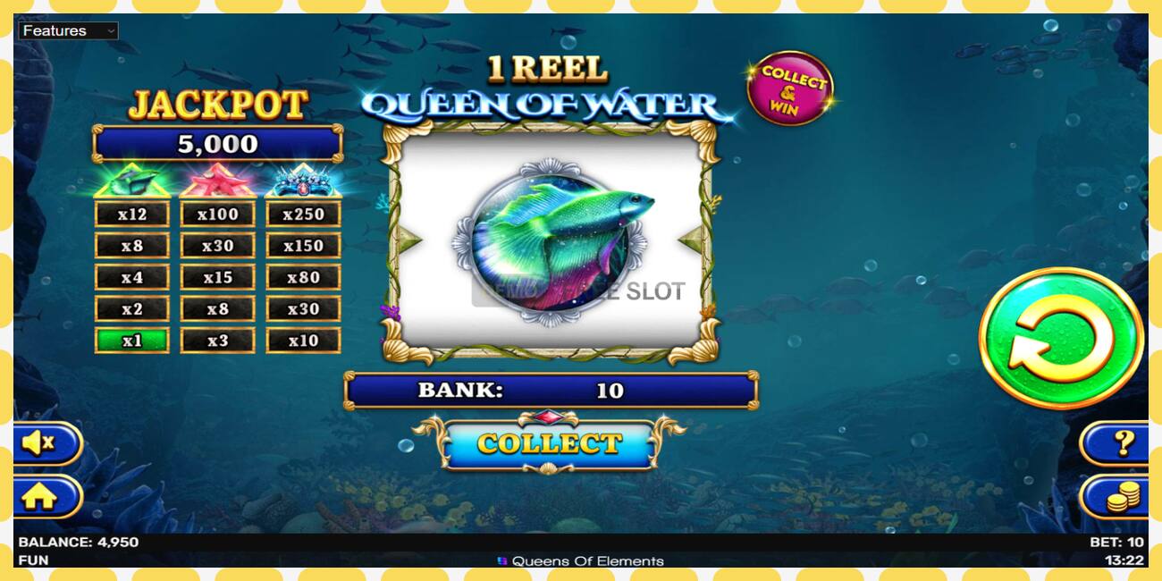 Demo slots 1 Reel Queen of Water bezmaksas un bez reģistrācijas, attēlu - 1