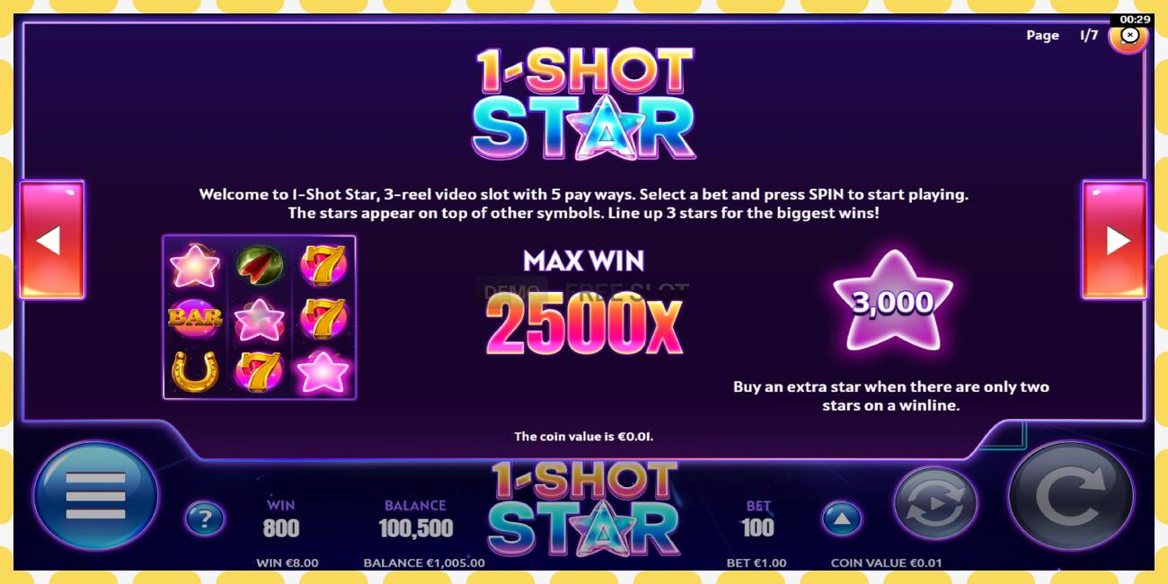 Demo slot 1-Shot Star free and without registration, picture - 1