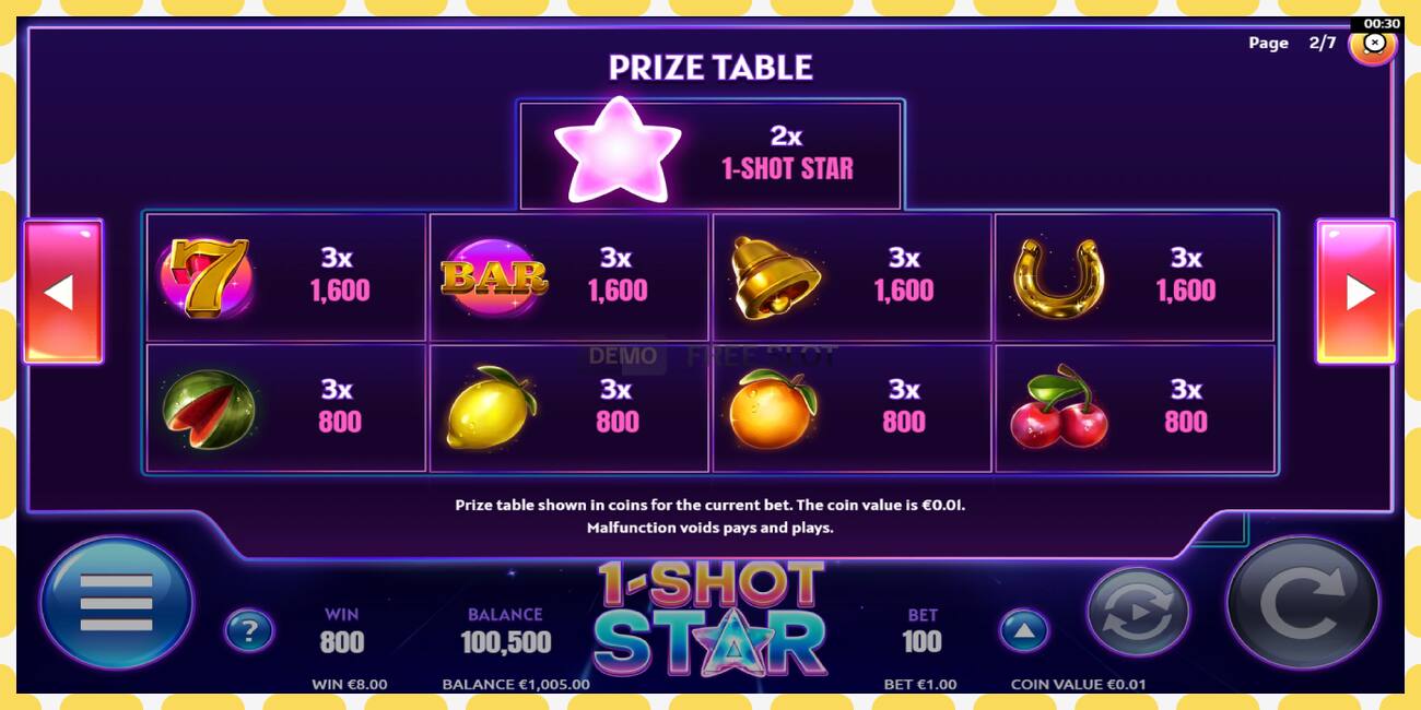 Demo slot 1-Shot Star free and without registration, picture - 1