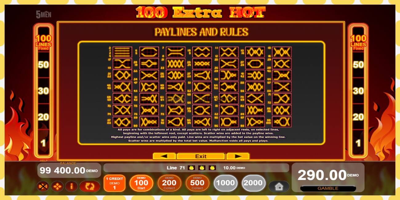 Slot demo 100 Extra Hot gratuit și fără înregistrare, imagine - 1