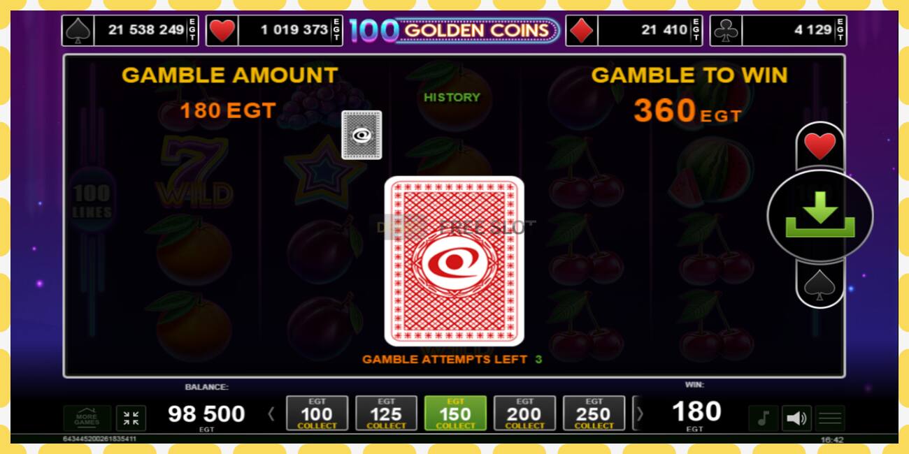 Demo slot 100 Golden Coins free and without registration, picture - 1