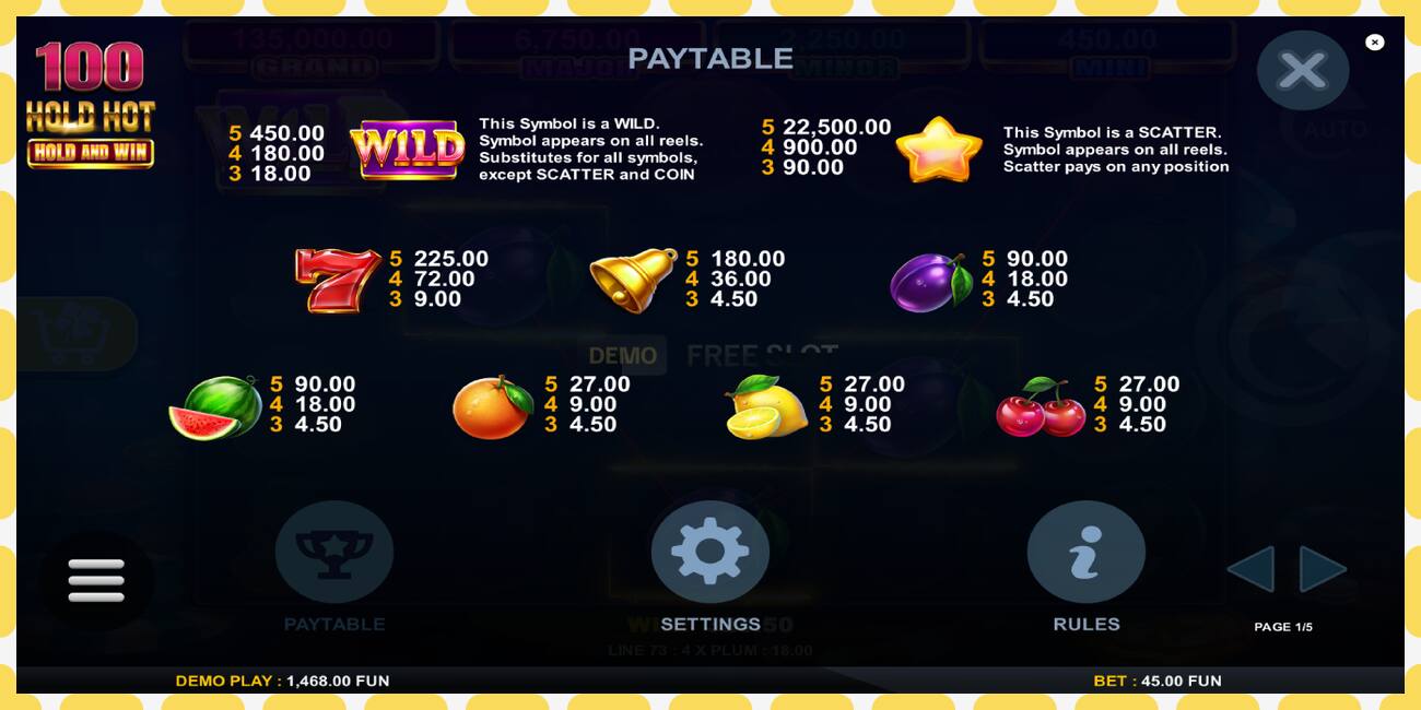 Demo slot 100 Hold Hot Hold and Win free and without registration, picture - 1