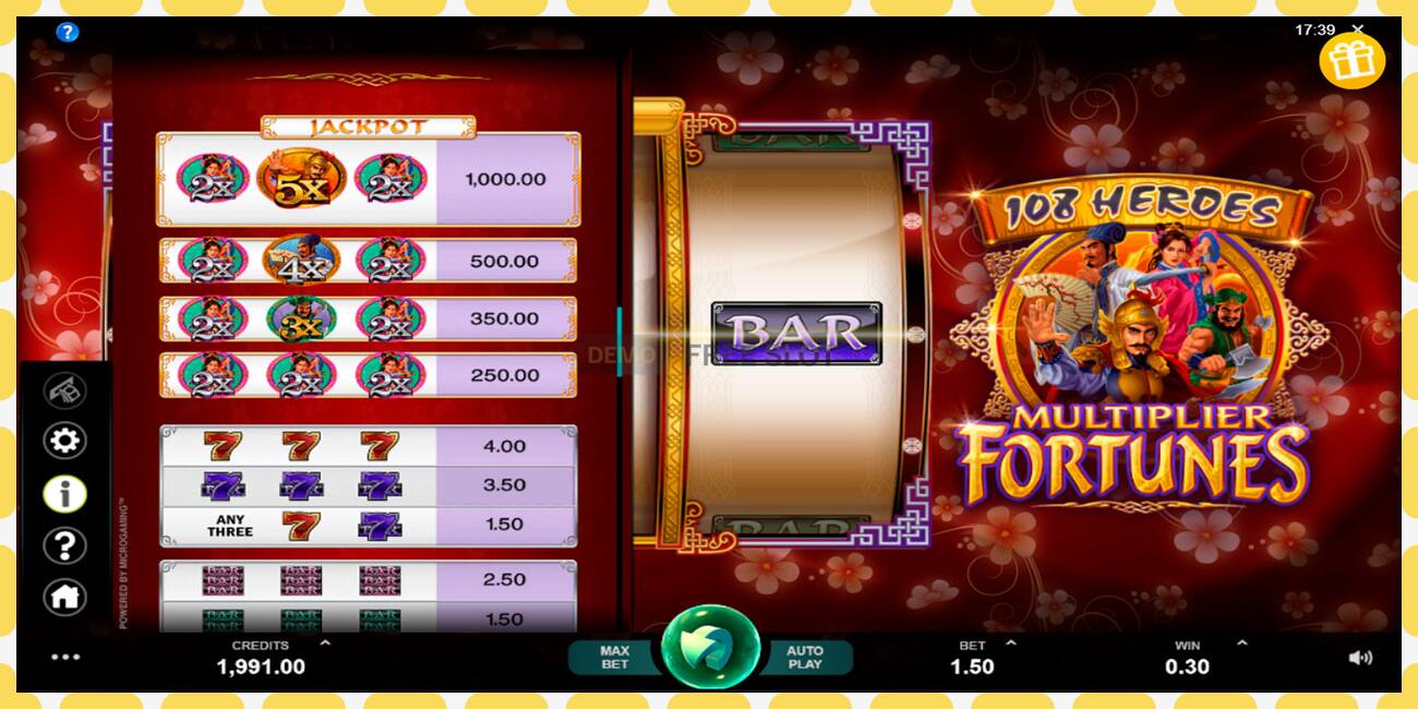 Demo slot 108 Heroes Multiplier Fortunes free and without registration, picture - 1