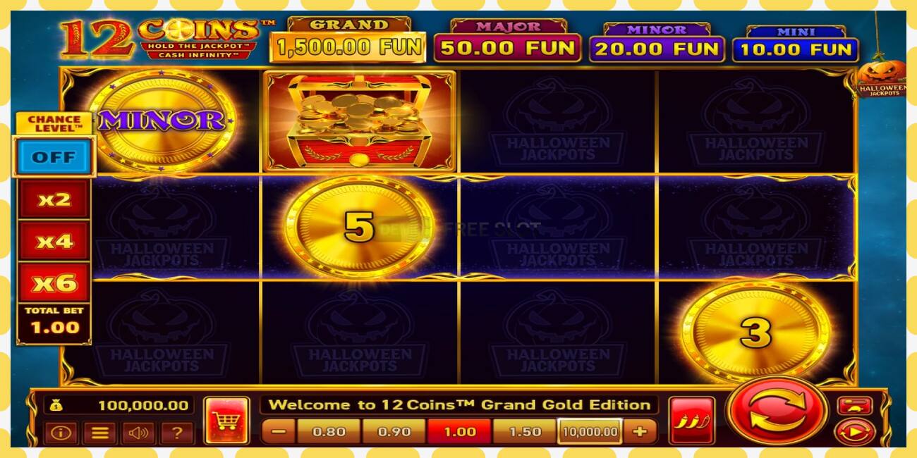 Gniazdo demonstracyjne 12 Coins Grand Gold Edition Halloween Jackpots bezpłatnie i bez rejestracji, zdjęcie - 1