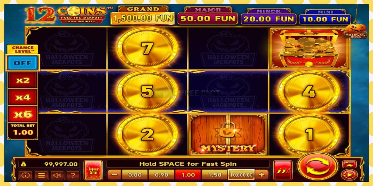 Gniazdo demonstracyjne 12 Coins Grand Gold Edition Halloween Jackpots bezpłatnie i bez rejestracji, zdjęcie - 1