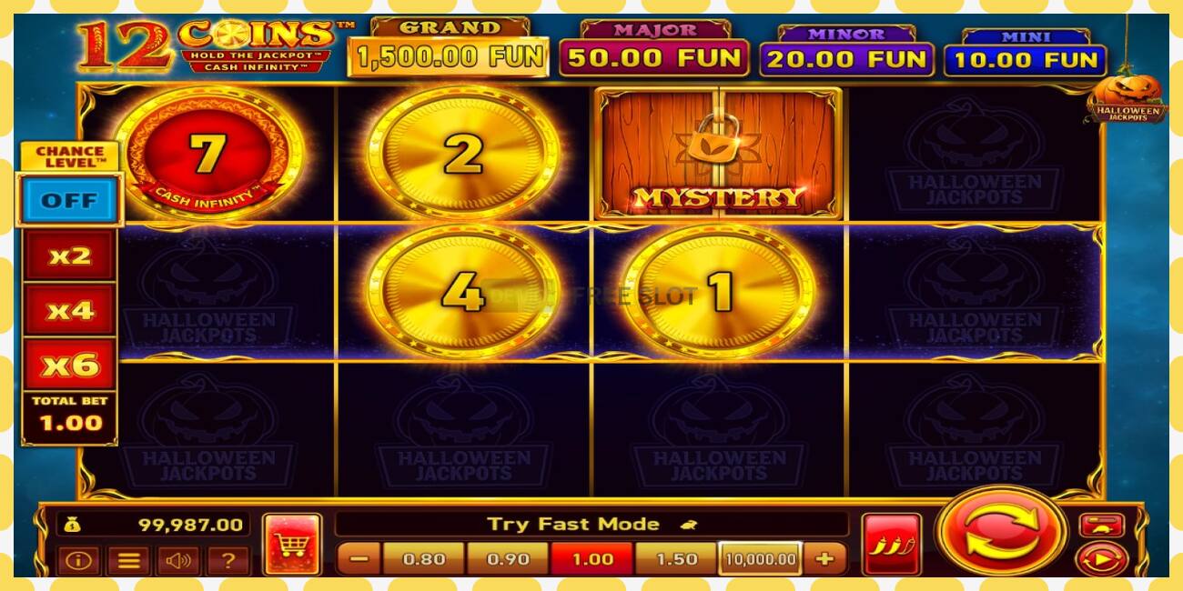 Gniazdo demonstracyjne 12 Coins Grand Gold Edition Halloween Jackpots bezpłatnie i bez rejestracji, zdjęcie - 1