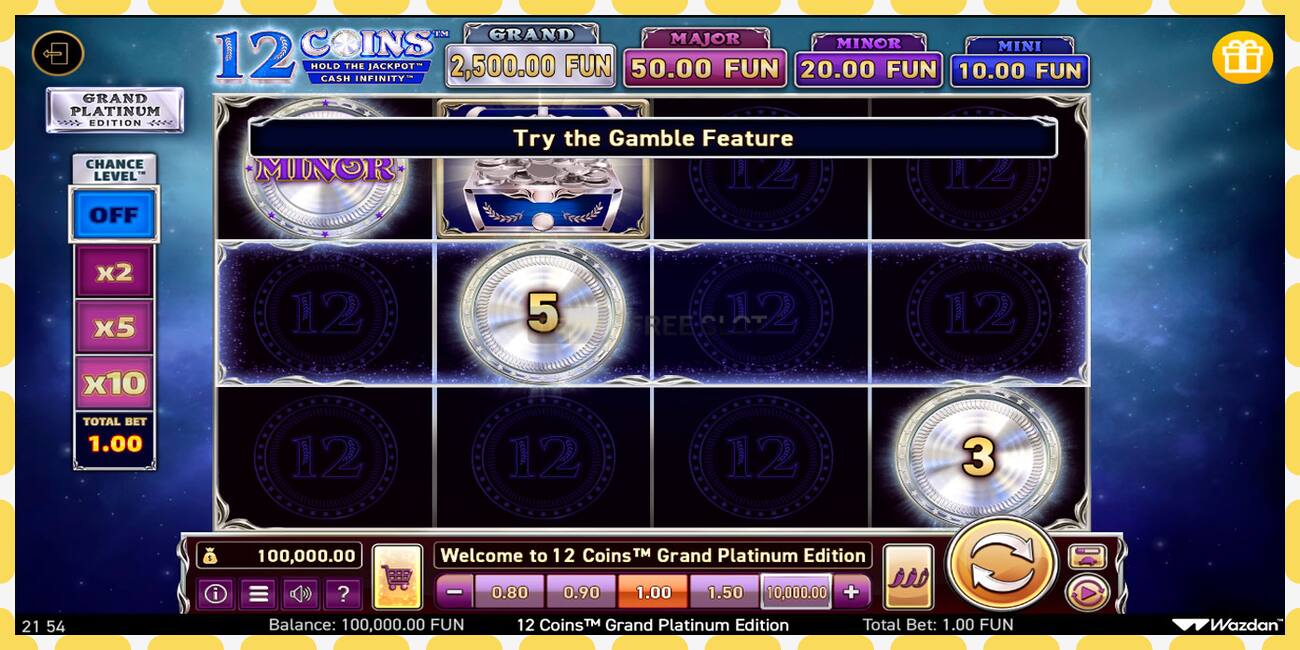 Demo slot 12 Coins Grand Platinum Edition free and without registration, picture - 1