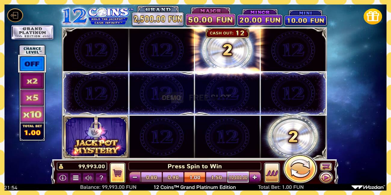 Demo slot 12 Coins Grand Platinum Edition free and without registration, picture - 1