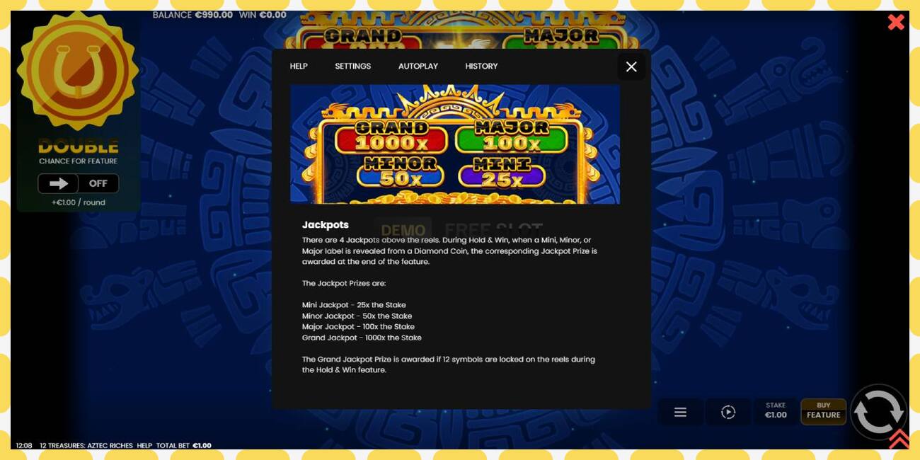 Demo slot 12 Treasures: Aztec Riches free and without registration, picture - 1