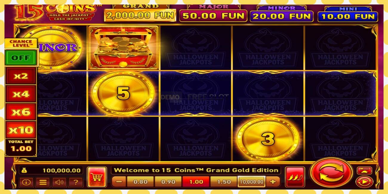 Gniazdo demonstracyjne 15 Coins Grand Gold Edition Halloween Jackpot bezpłatnie i bez rejestracji, zdjęcie - 1