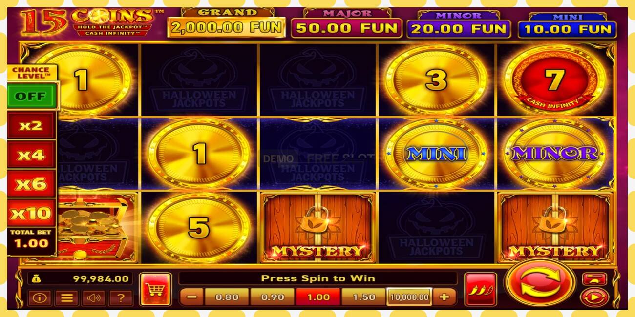 Gniazdo demonstracyjne 15 Coins Grand Gold Edition Halloween Jackpot bezpłatnie i bez rejestracji, zdjęcie - 1