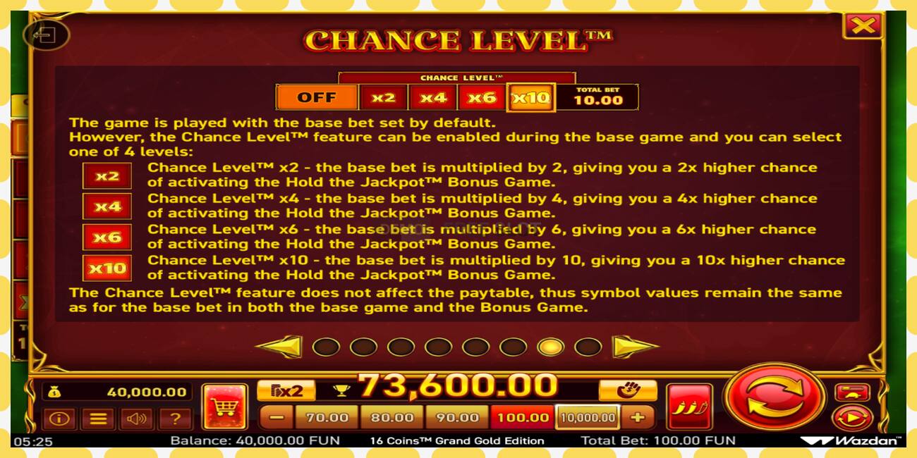 Demo slots 16 Coins Grand Gold Edition bezmaksas un bez reģistrācijas, attēlu - 1