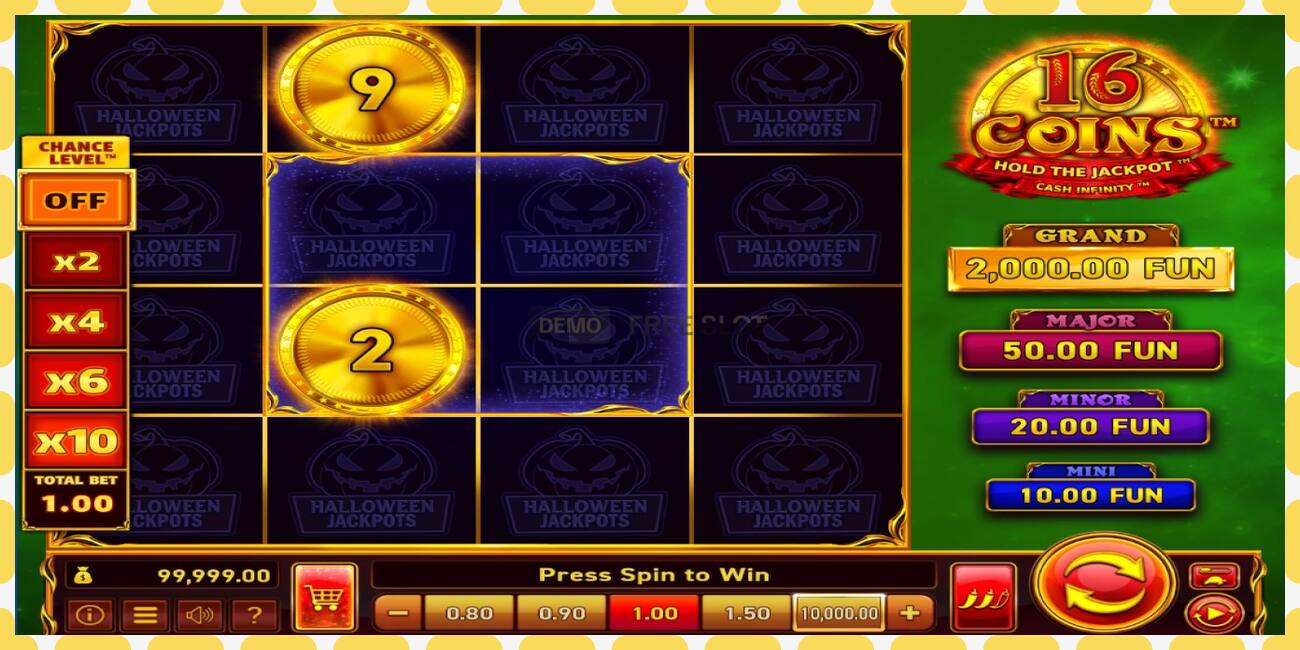 Demo slot 16 Coins Grand Gold Edition Halloween Jackpots free and without registration, picture - 1