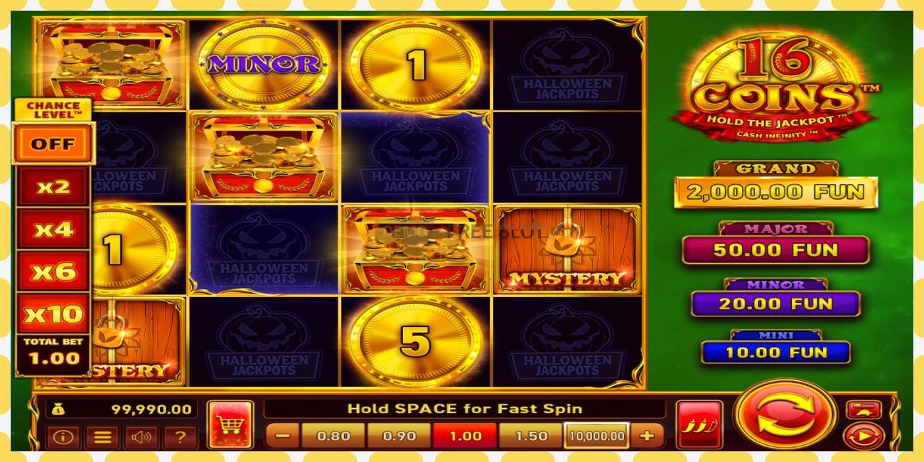 Demo slot 16 Coins Grand Gold Edition Halloween Jackpots free and without registration, picture - 1