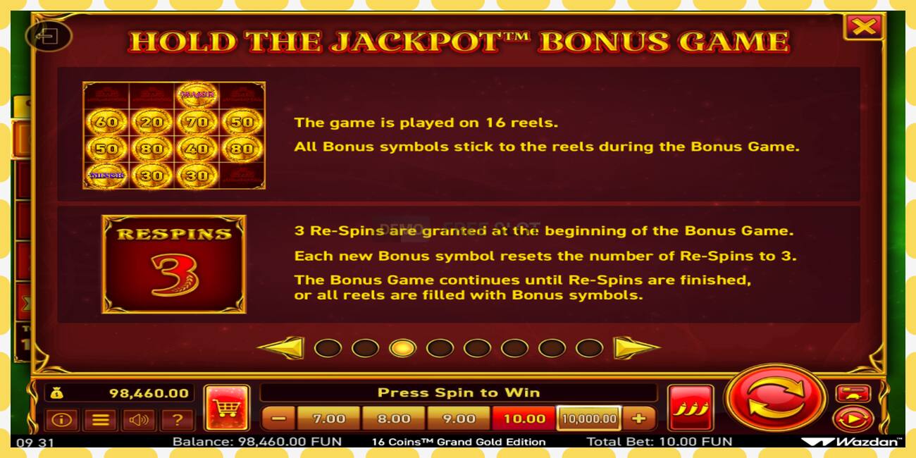 डेमो स्लट 16 Coins Grand Gold Edition Score The Jackpot नि: शुल्क र दर्ता बिना, चित्र - १