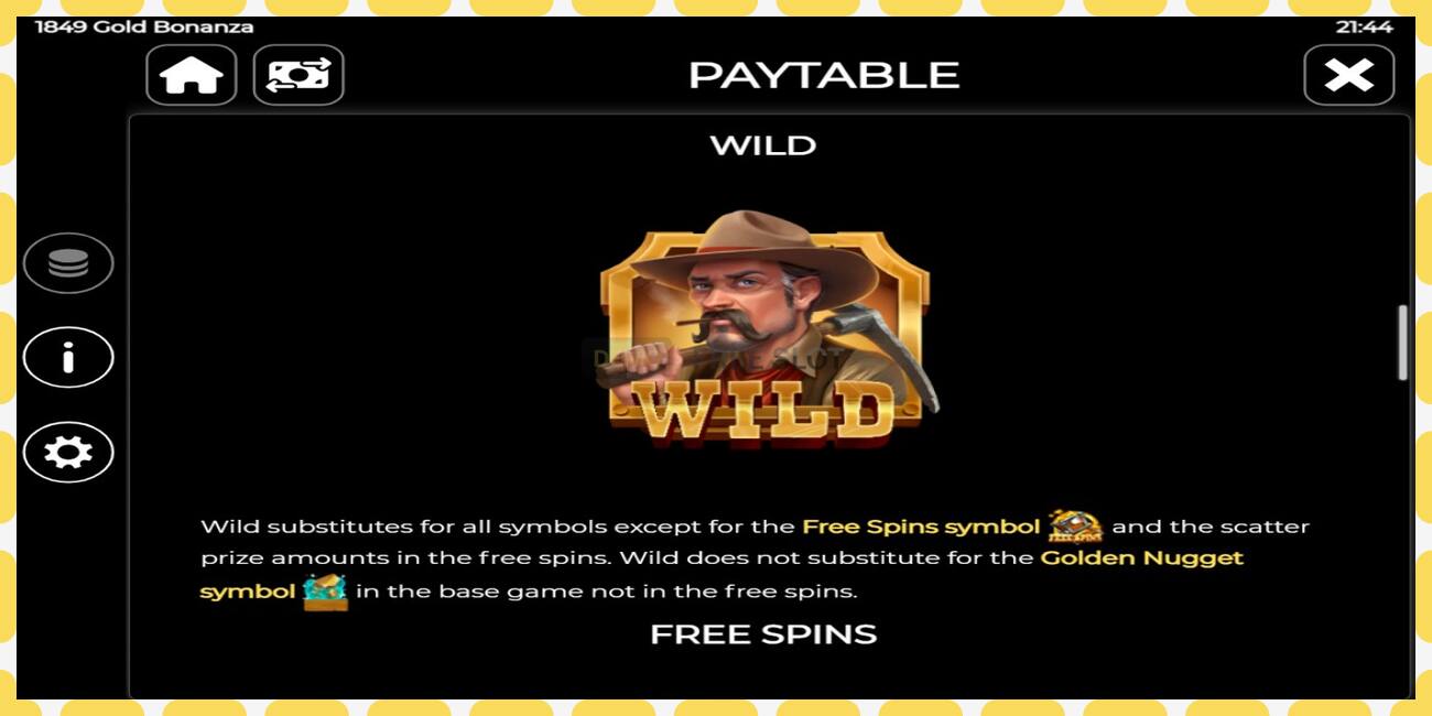 Demo slot 1849 Gold Bonanza free and without registration, picture - 1