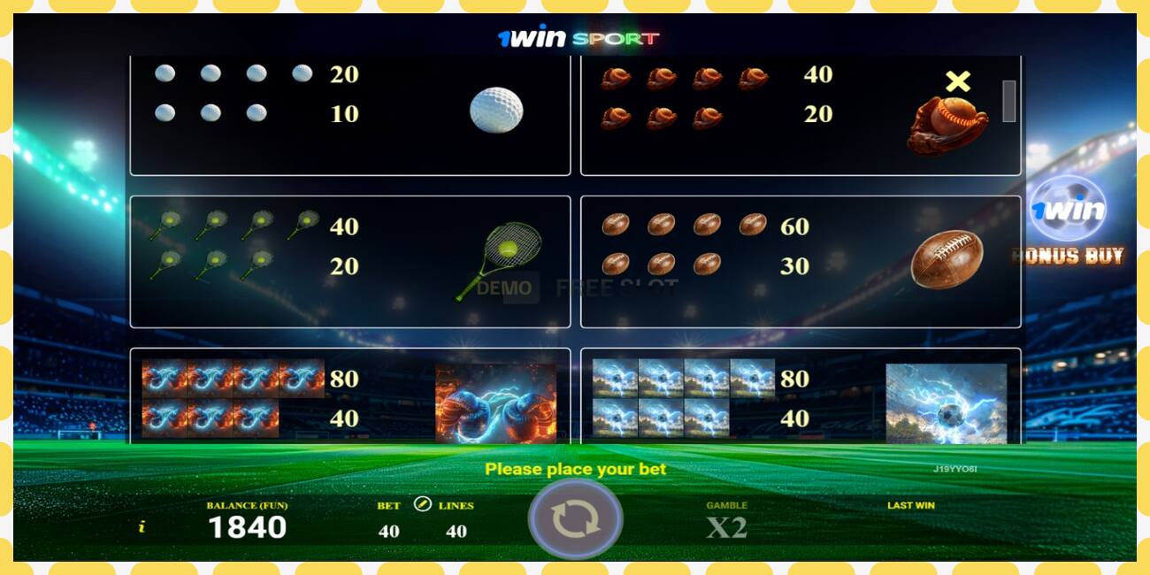 Demo slot 1win Sport free and without registration, picture - 1