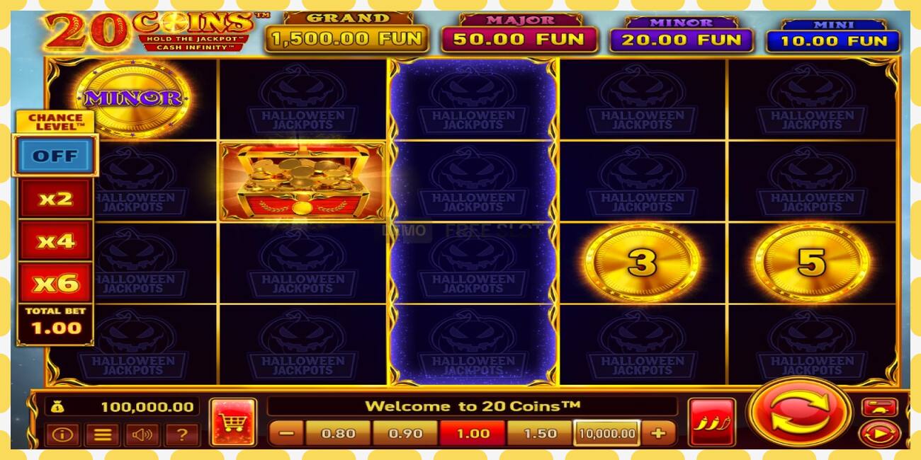 Gniazdo demonstracyjne 20 Coins Halloween Jackpots bezpłatnie i bez rejestracji, zdjęcie - 1