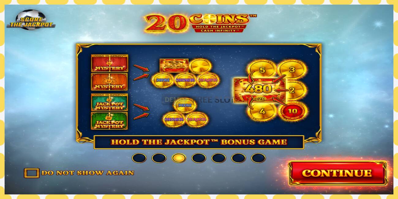 डेमो स्लट 20 Coins Score The Jackpot नि: शुल्क र दर्ता बिना, चित्र - १