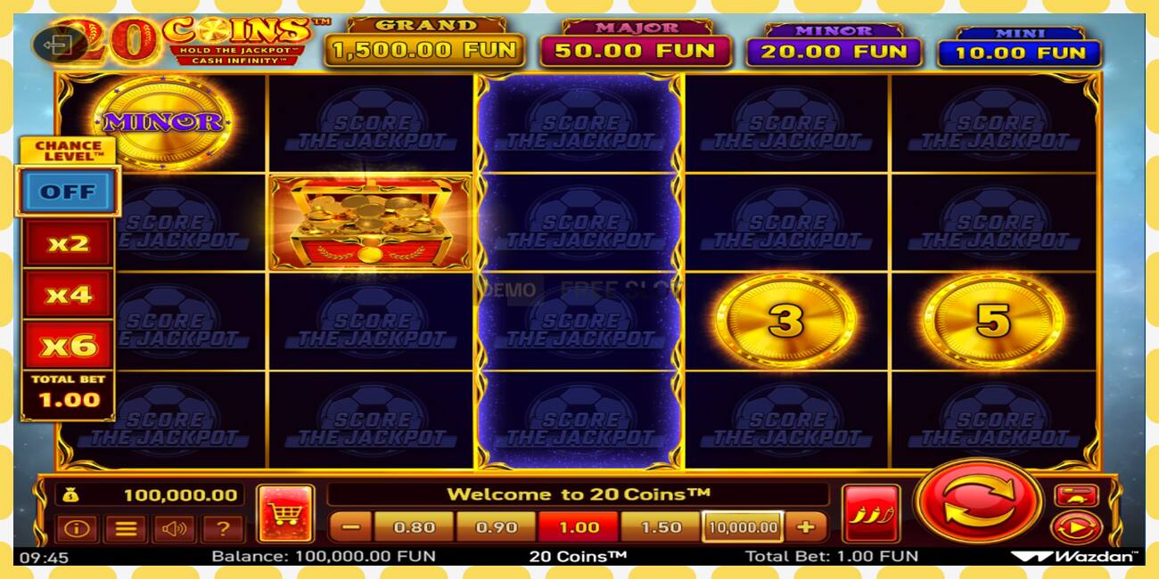 डेमो स्लट 20 Coins Score The Jackpot नि: शुल्क र दर्ता बिना, चित्र - १