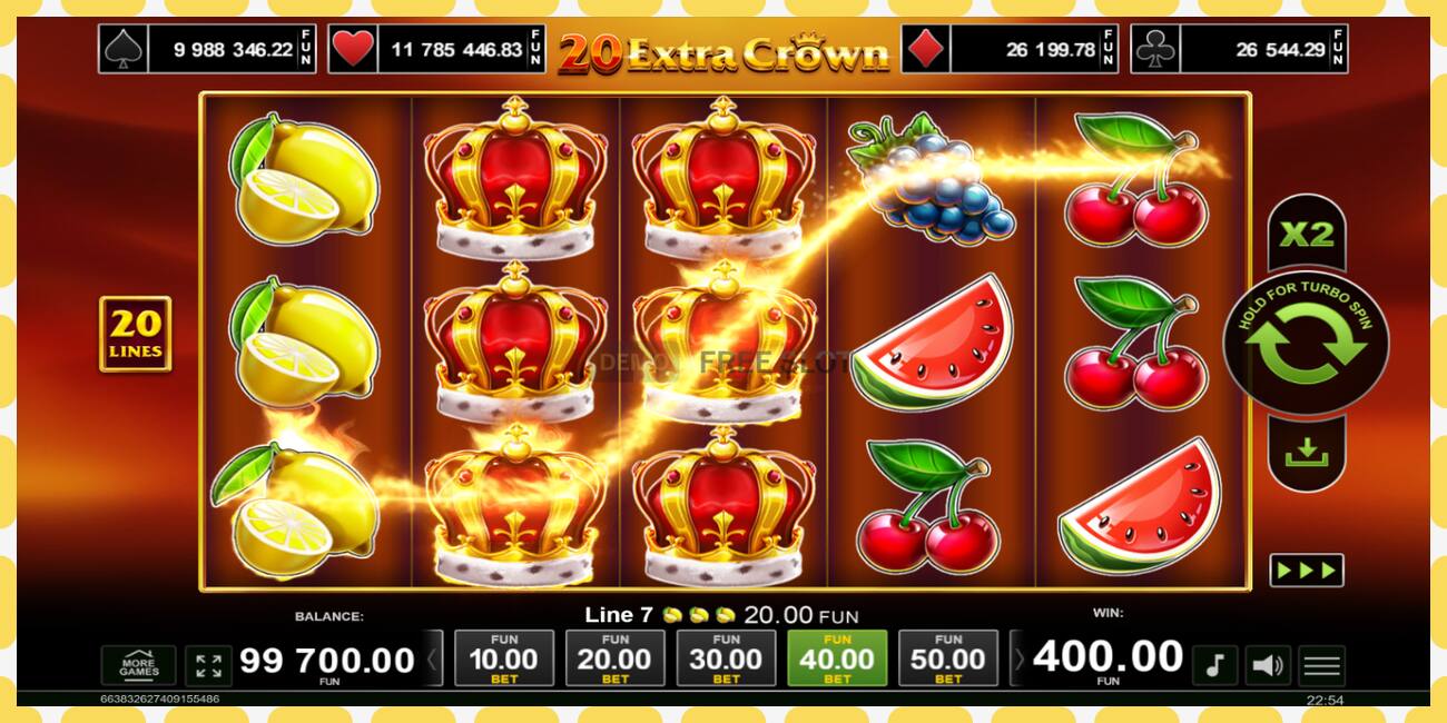 Slot demo 20 Extra Crown gratuit și fără înregistrare, imagine - 1