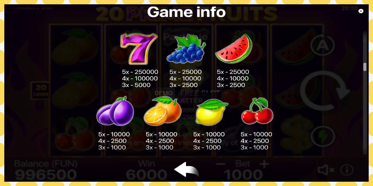 Demo slot 20 Prime Fruits free and without registration, picture - 1