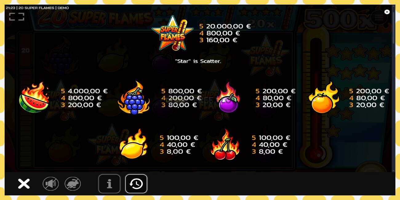 Demo slot 20 Super Flames free and without registration, picture - 1