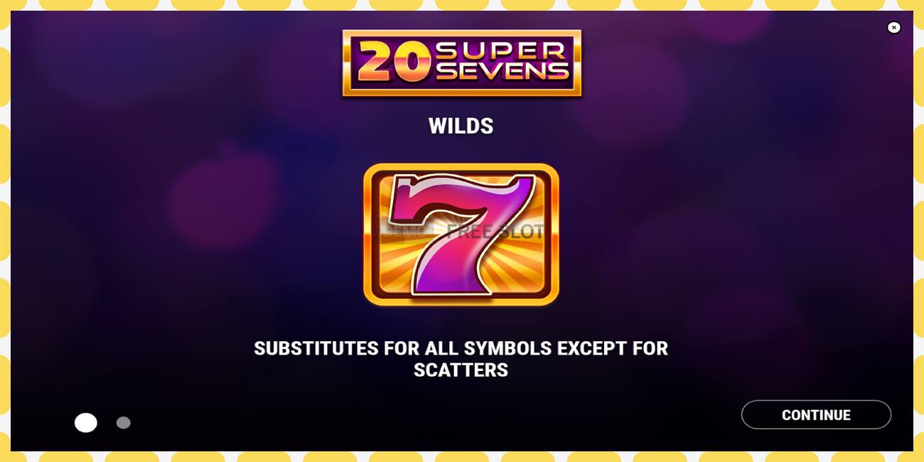 Demo slot 20 Super Sevens free and without registration, picture - 1