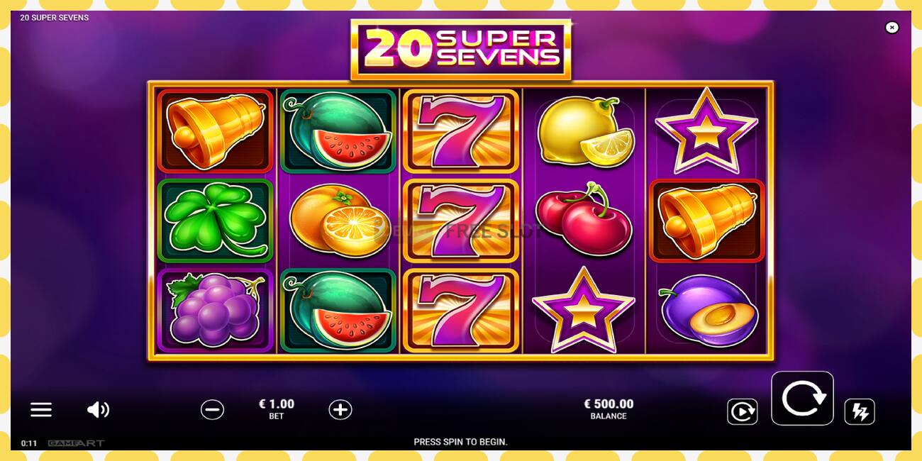 Demo slots 20 Super Sevens bezmaksas un bez reģistrācijas, attēlu - 1