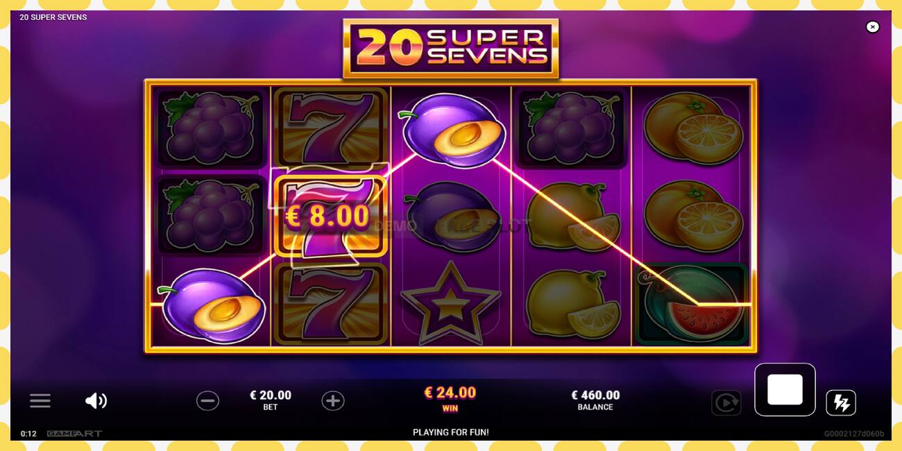 Demo slots 20 Super Sevens bezmaksas un bez reģistrācijas, attēlu - 1