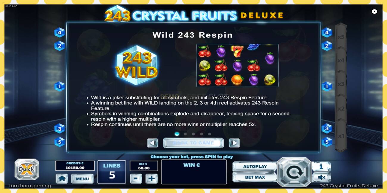 Demo-spor 243 Crystal Fruits Deluxe gratis og uten registrering, bilde - 1