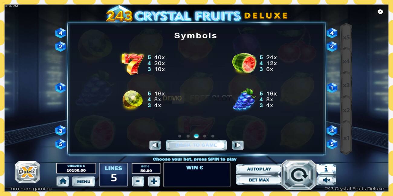 Demo-spor 243 Crystal Fruits Deluxe gratis og uten registrering, bilde - 1