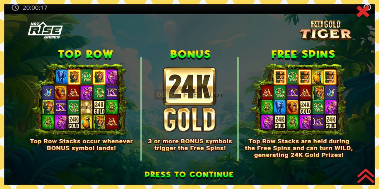 Demo slot 24K Gold Tiger free and without registration, picture - 1