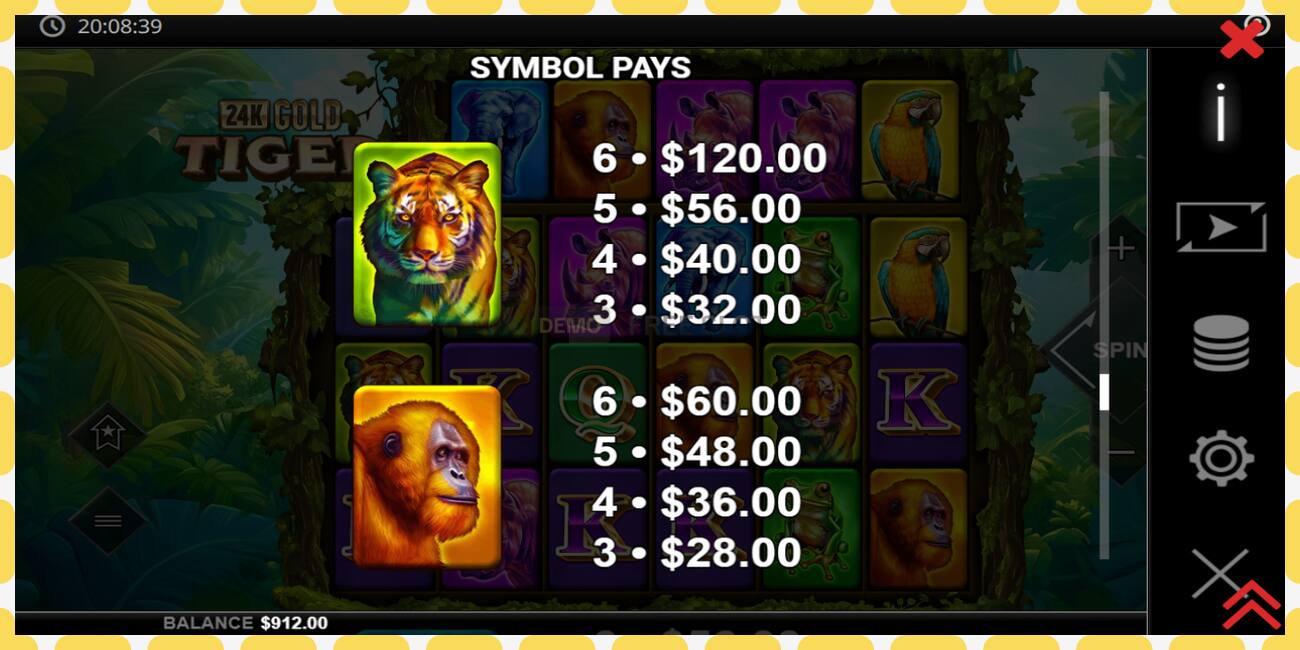 Demo slot 24K Gold Tiger free and without registration, picture - 1