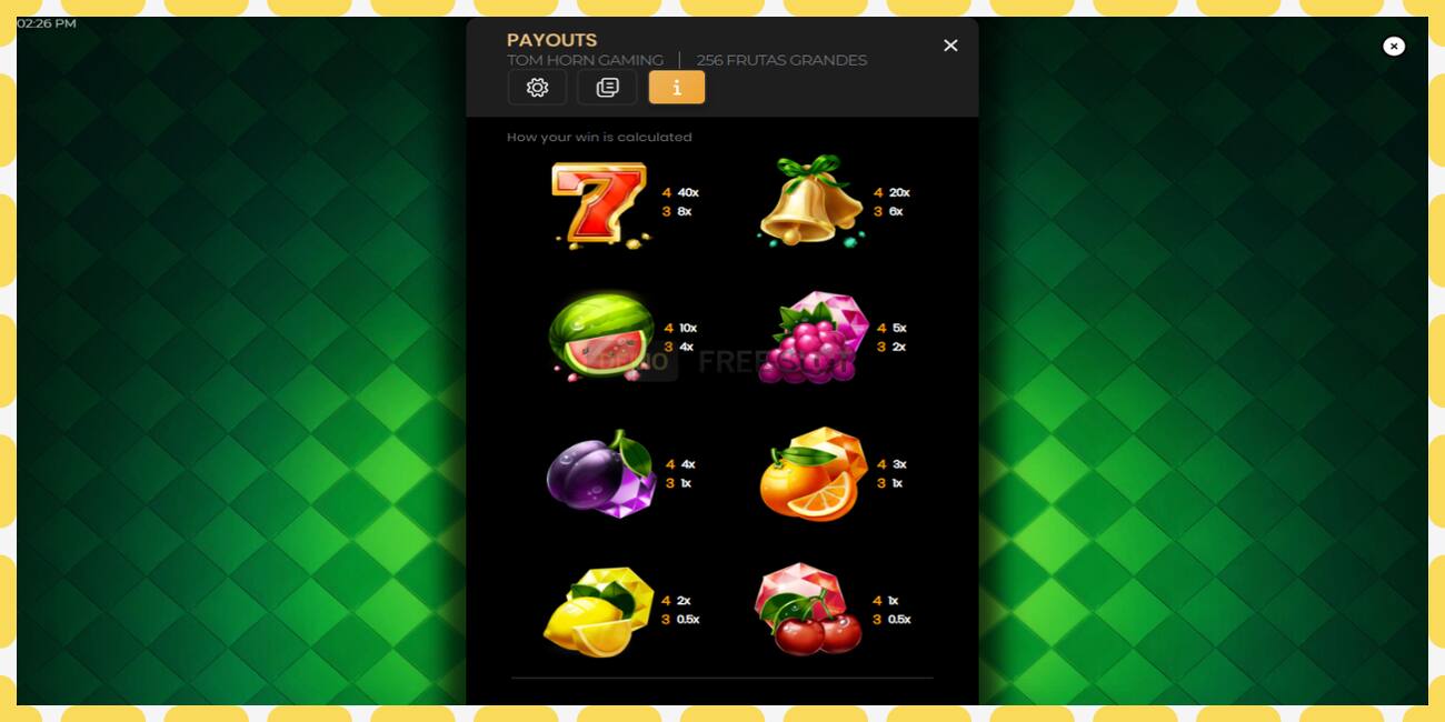 Demo slot 256 Frutas Grandes free and without registration, picture - 1