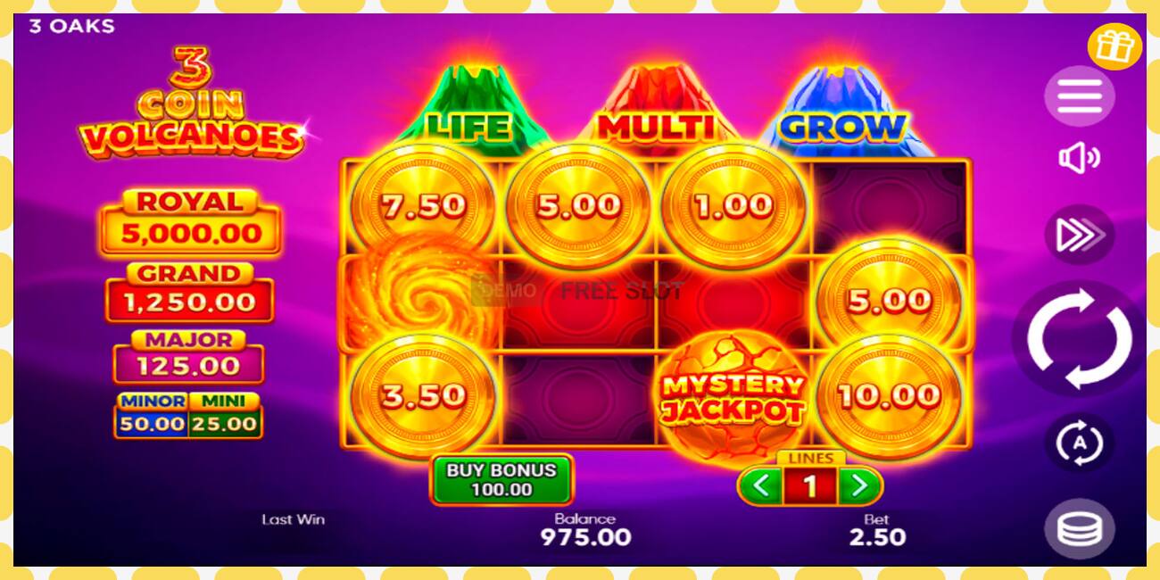 Demo slot 3 Coin Volcanoes free and without registration, picture - 1