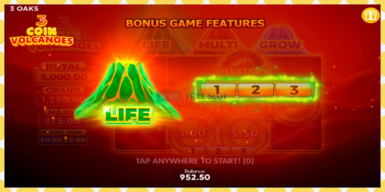 Demo slot 3 Coin Volcanoes free and without registration, picture - 1