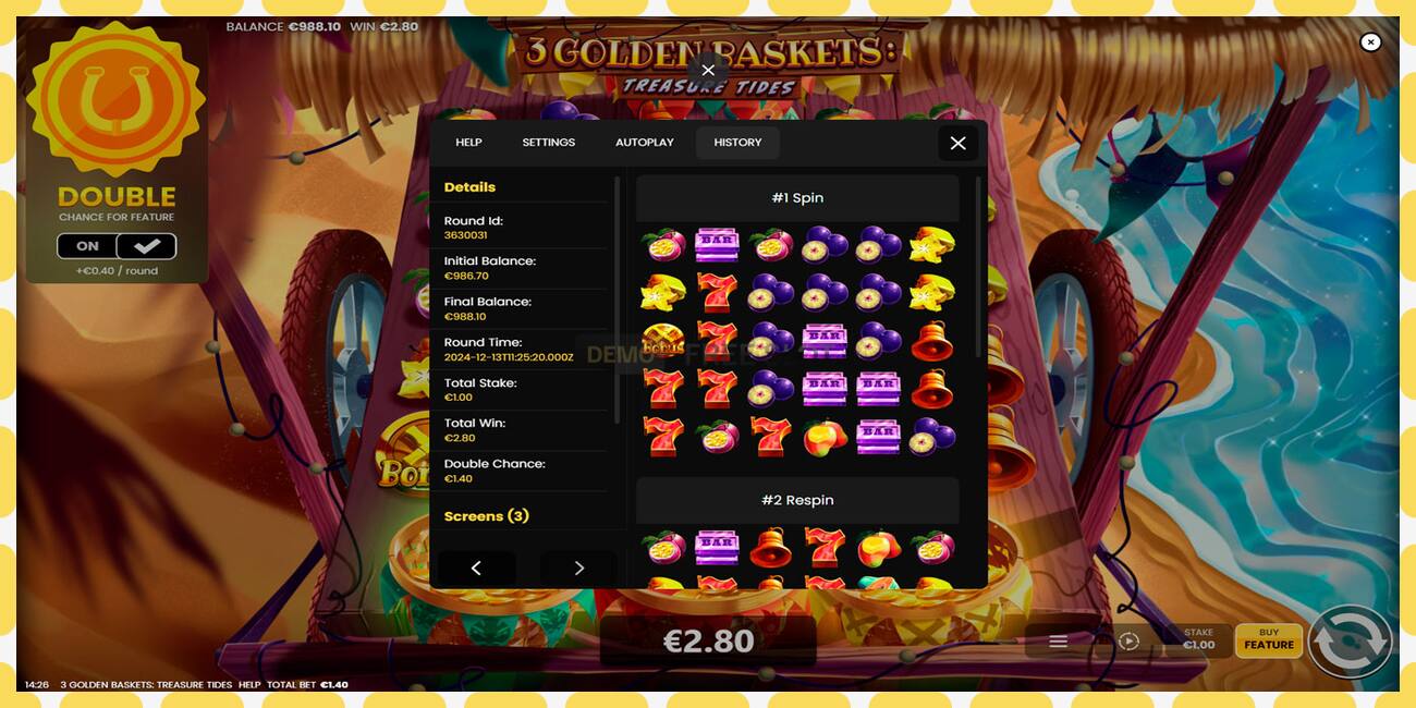 Demo slot 3 Golden Baskets: Treasure Tides free and without registration, picture - 1