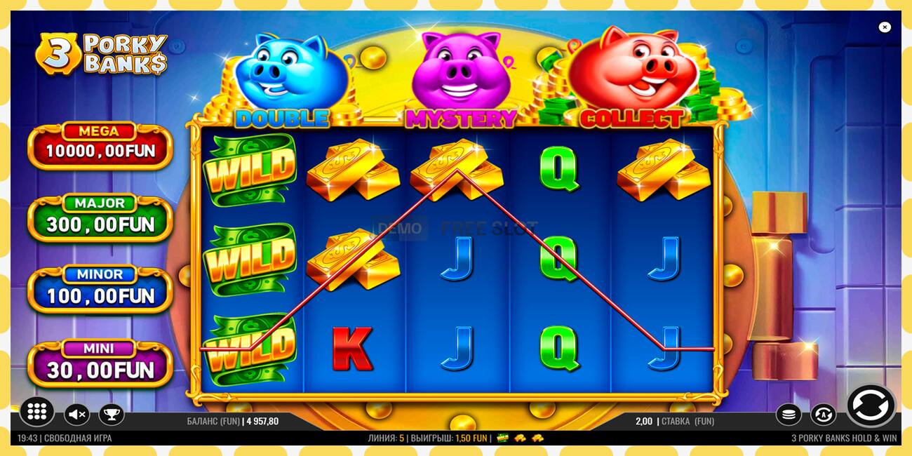 Demo slot 3 Porky Banks free and without registration, picture - 1