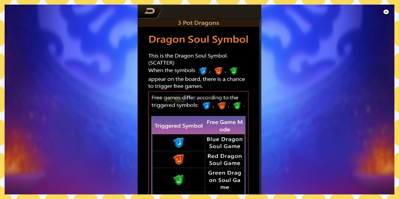 Demo slot 3 Pot Dragons free and without registration, picture - 1