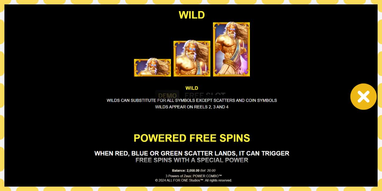 Demo slot 3 Powers of Zeus: Power Combo free and without registration, picture - 1