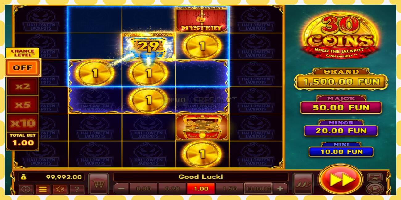 Gniazdo demonstracyjne 30 Coins Halloween Jackpots bezpłatnie i bez rejestracji, zdjęcie - 1