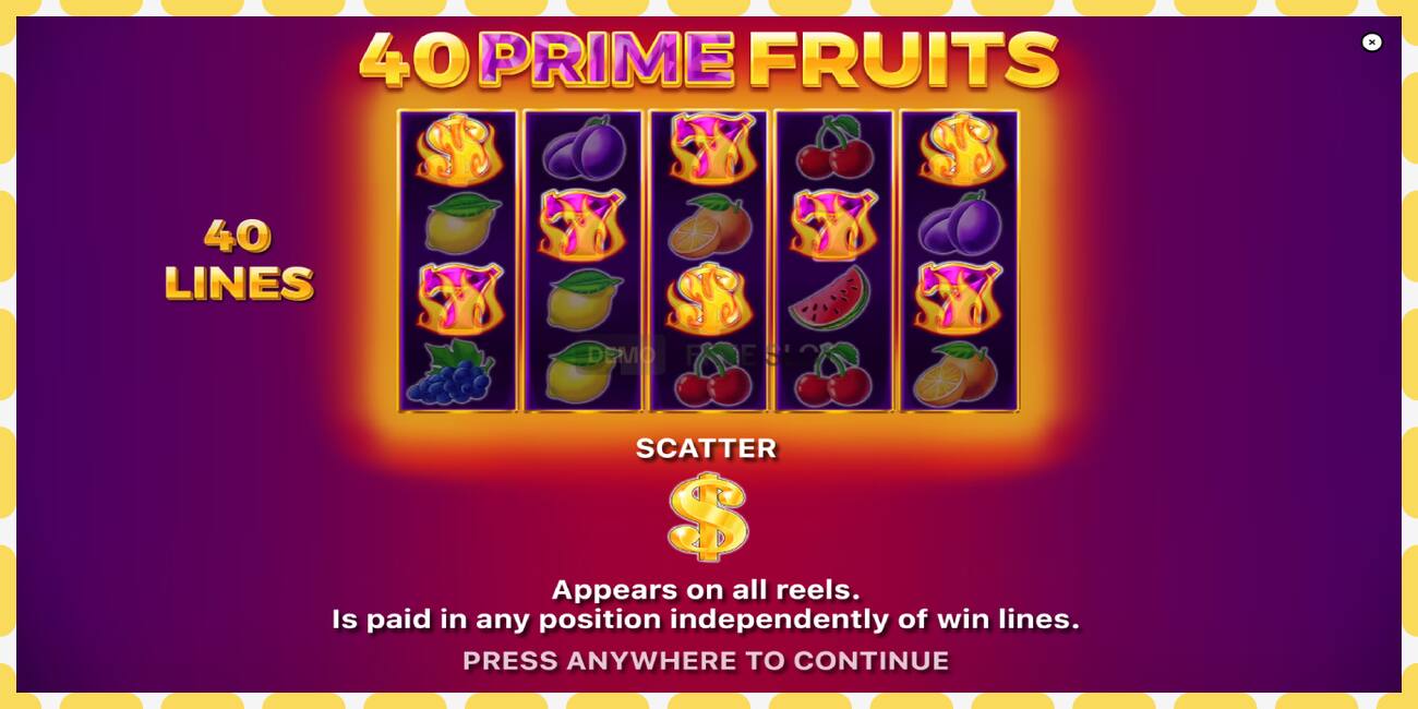 Demo slot 40 Prime Fruits free and without registration, picture - 1