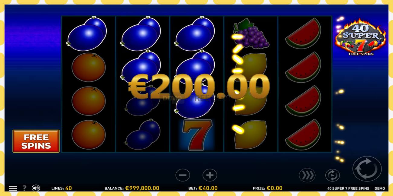 Gniazdo demonstracyjne 40 Super 7 Free Spins bezpłatnie i bez rejestracji, zdjęcie - 1